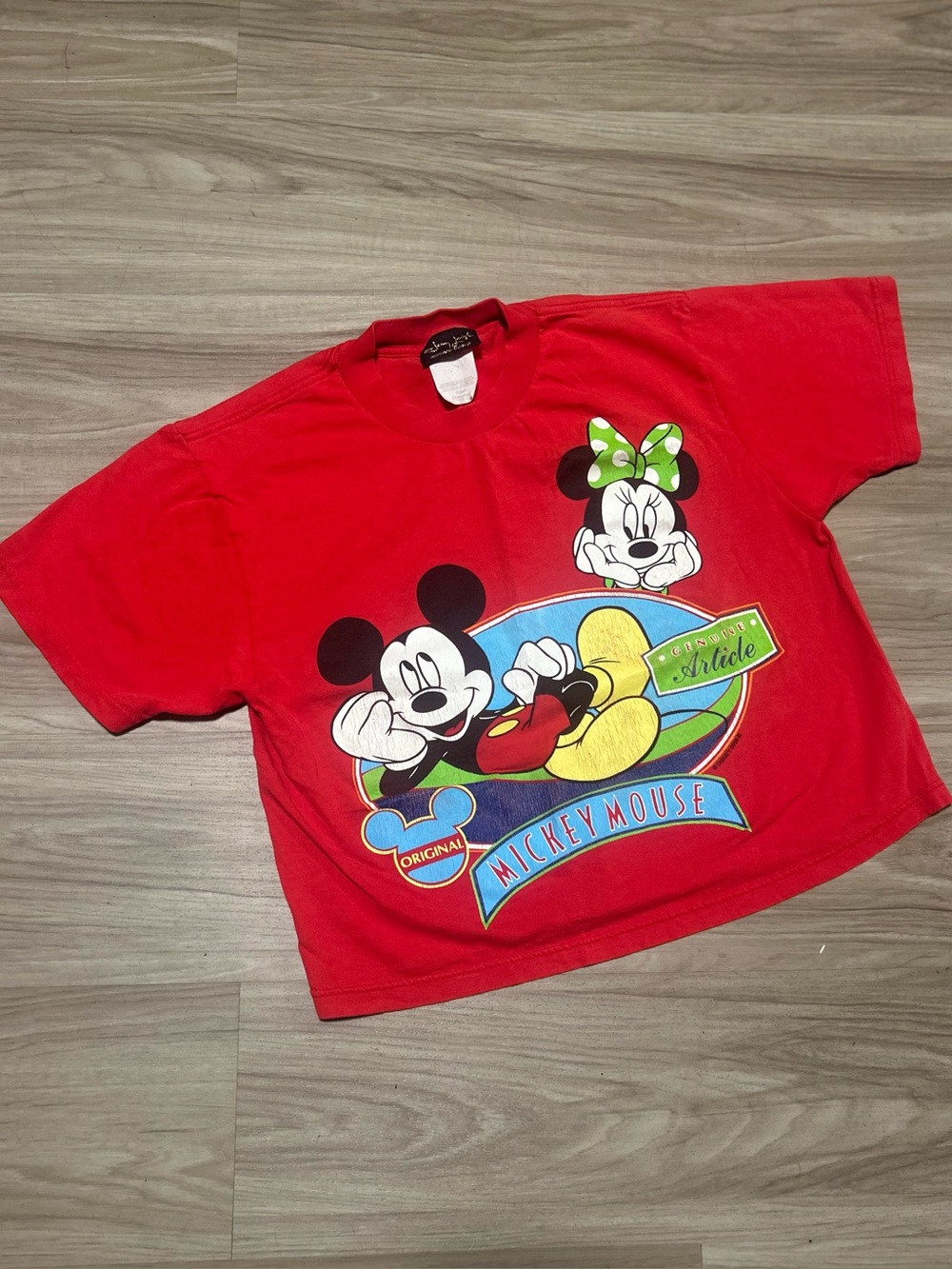 Vintage 90s Disney Mickey & Minnie Cropped Boxy Tee